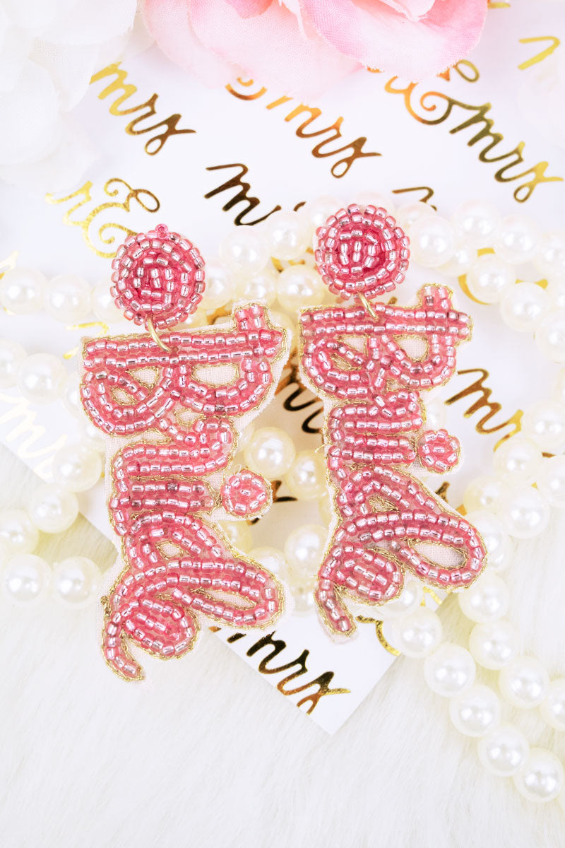 Pink Bride Earrings