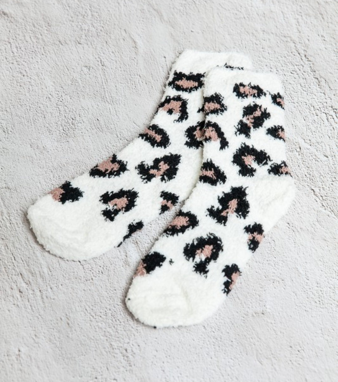 Fuzzy Leopard Socks