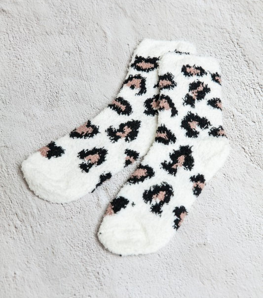 Fuzzy Leopard Socks
