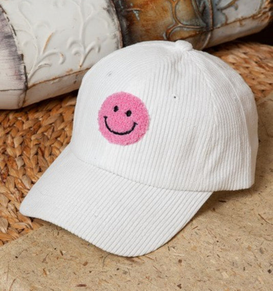 Washed Sherpa Smiley Baseball Cap